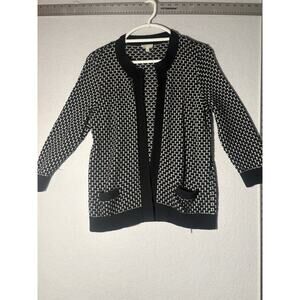 Talbots Cotton Sweater Blk & Wht Cotton Wmns Size M